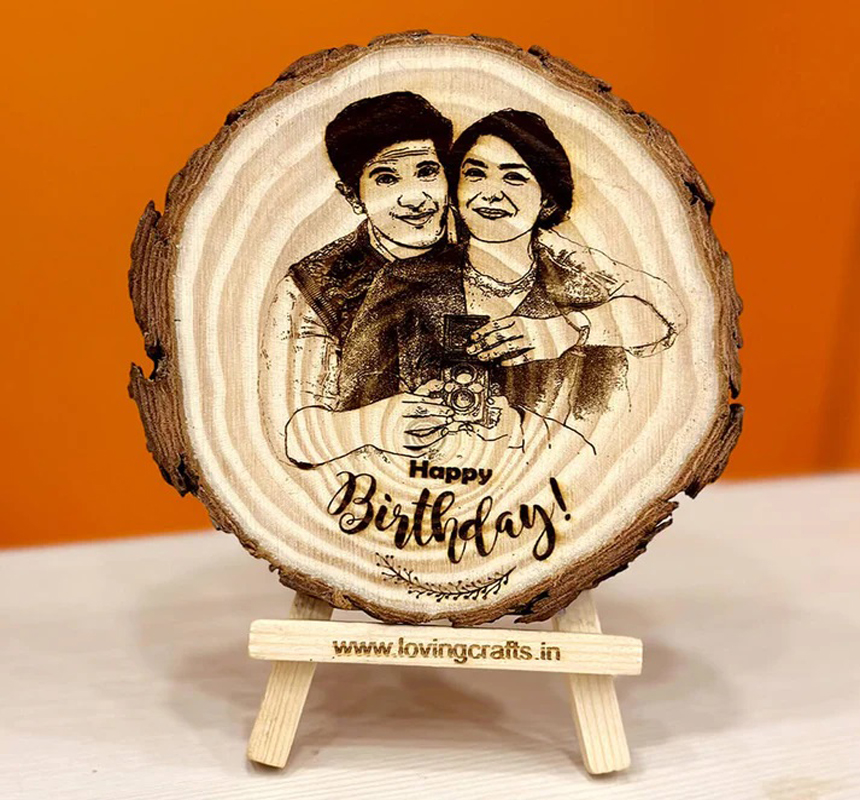  Natural Wooden Slice Photo Frame 