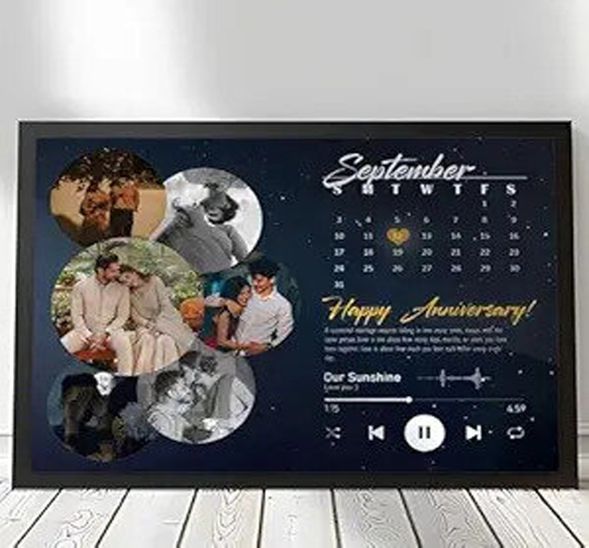 Calendar Spotify Song Collage Photo Frame