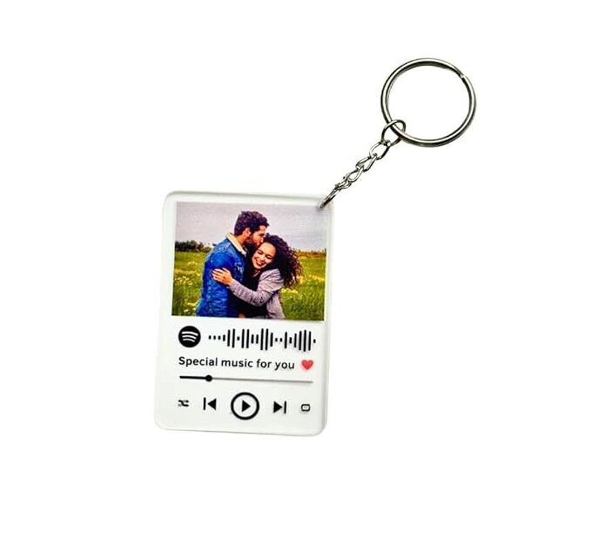 Acrylic Keychain with Photo and Spotify Song