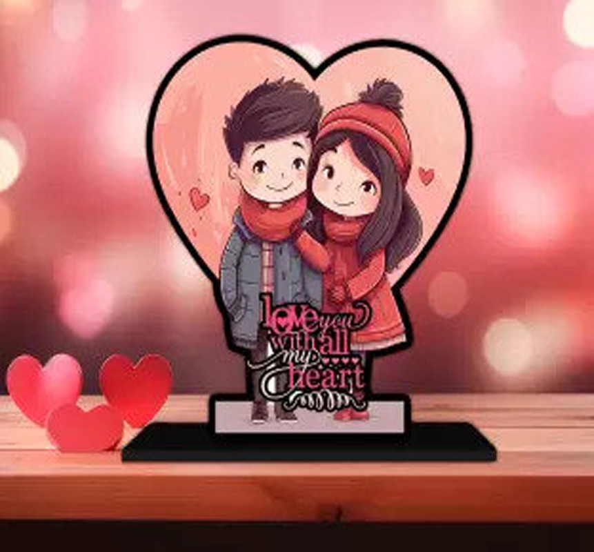 love you with my heart Showpiece Gift Set