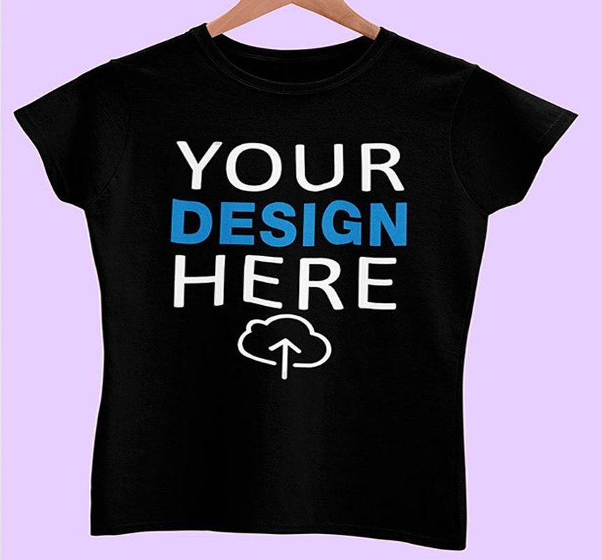  Your design Here black Color cotton  T-shirt 