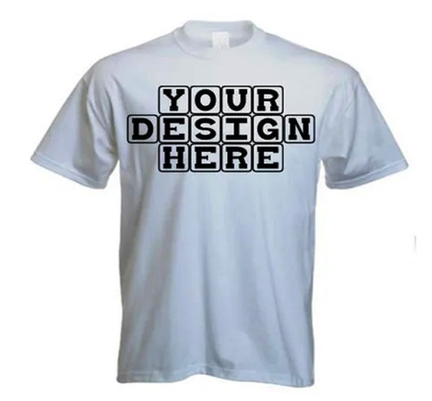 White Your Design Here Color Cotton T shirt 