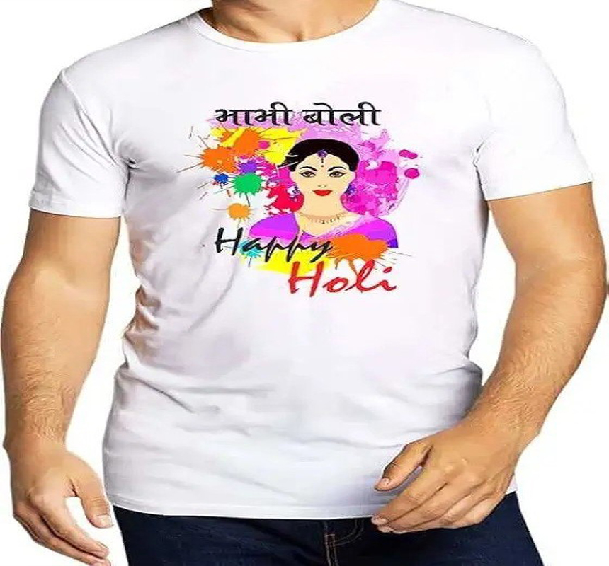 Cotton Holi style customized t shirt