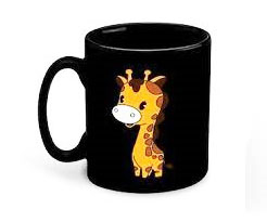 Giraffe Black Coffee Mug