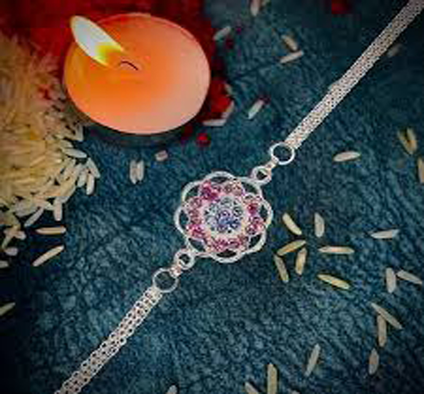 Fancy Silver Bracelet  Rakhi for Brother