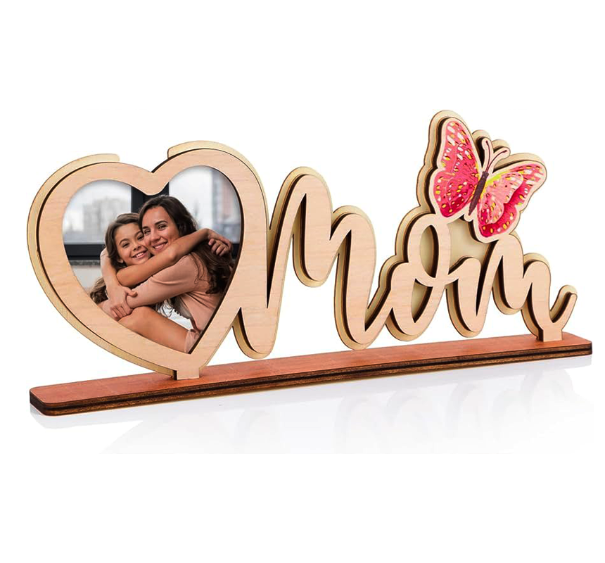 MFD Heart Shape Wood Photo Frame