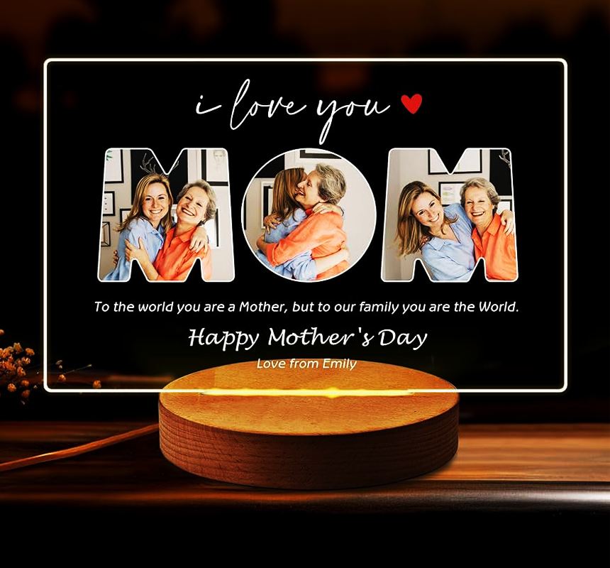 Personalised Night Lamp Photo Frame For Mom