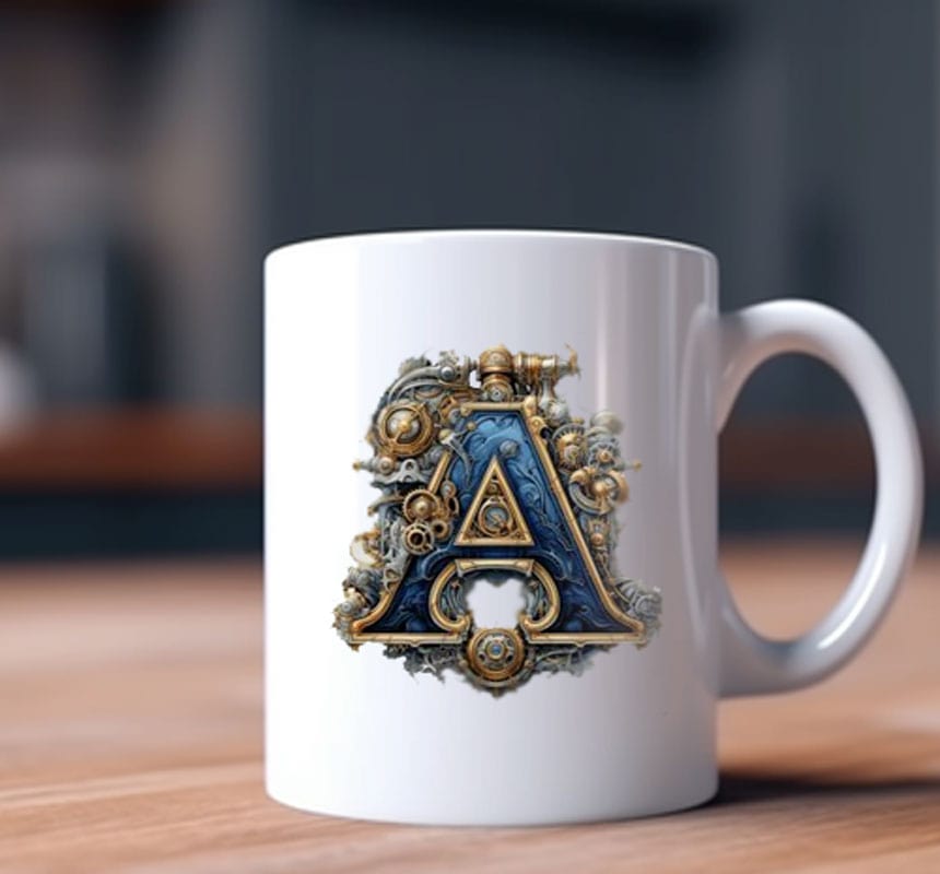 Alphabet Letter A Printed Coffee Mug