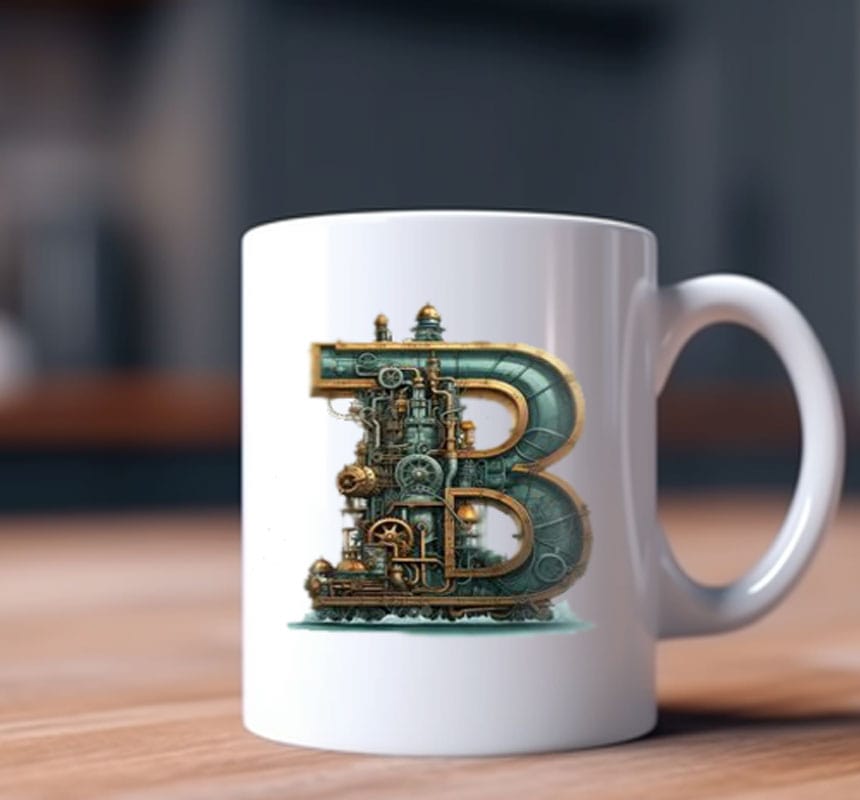 Alphabet Letter B Printed Coffee Mug