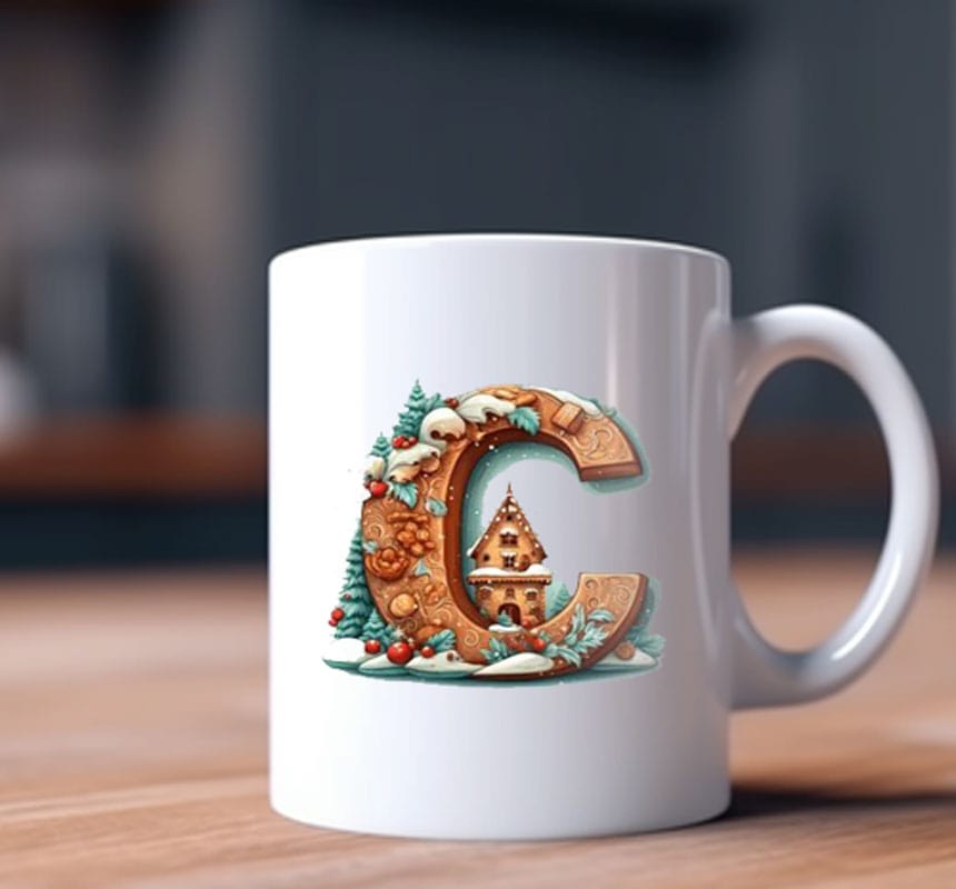 Alphabet Letter C Printed Coffee Mug