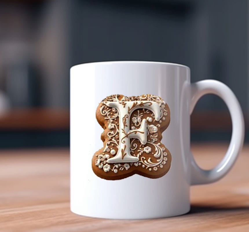 Alphabet Letter F Printed Coffee Mug