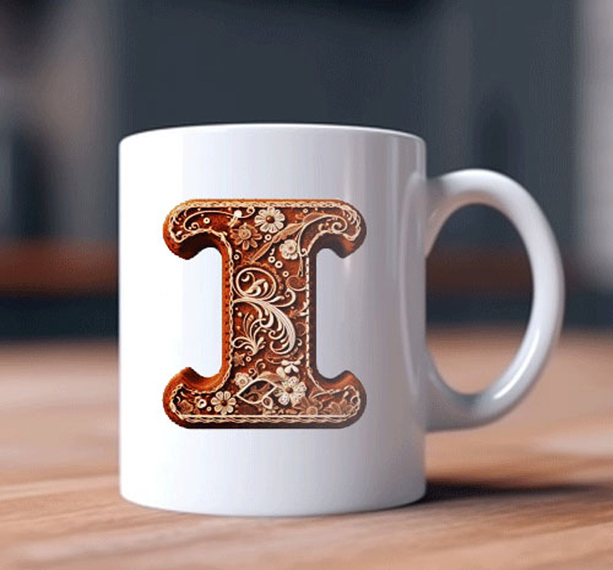 Alphabet Letter I Printed Coffee Mug