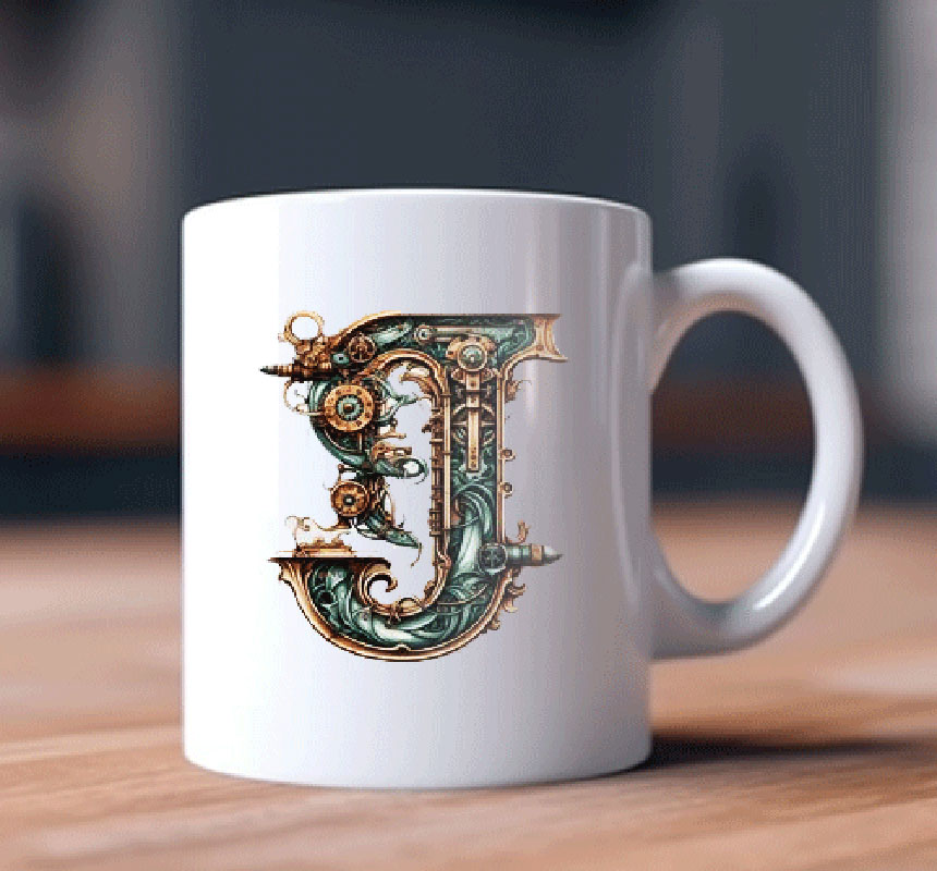 Alphabet Letter J Printed Coffee Mug