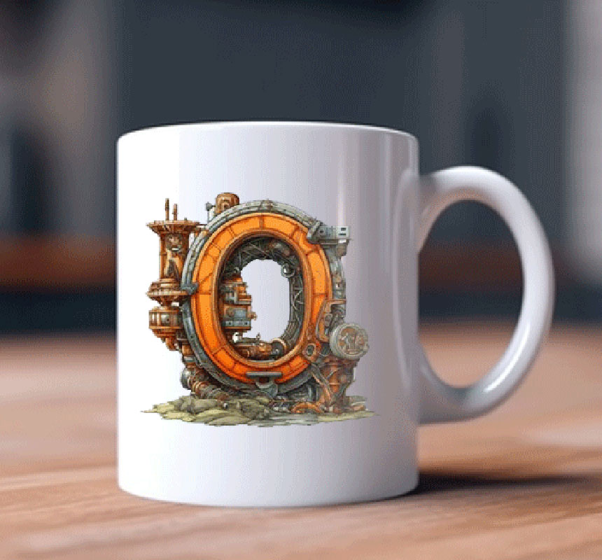 Alphabet Letter O Printed Coffee Mug