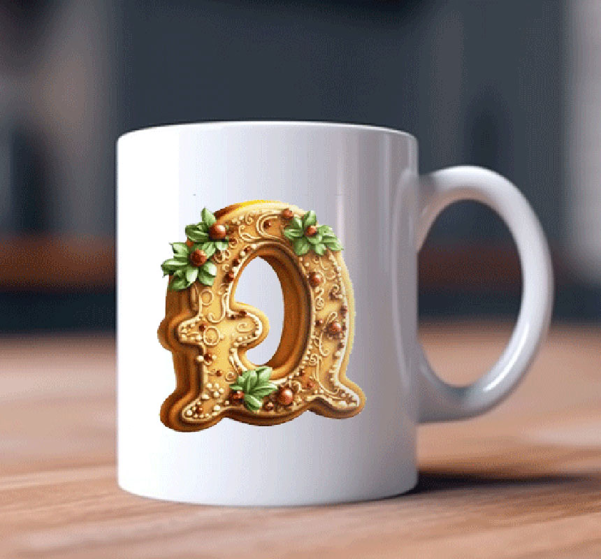 Alphabet Letter Q Printed Coffee Mug