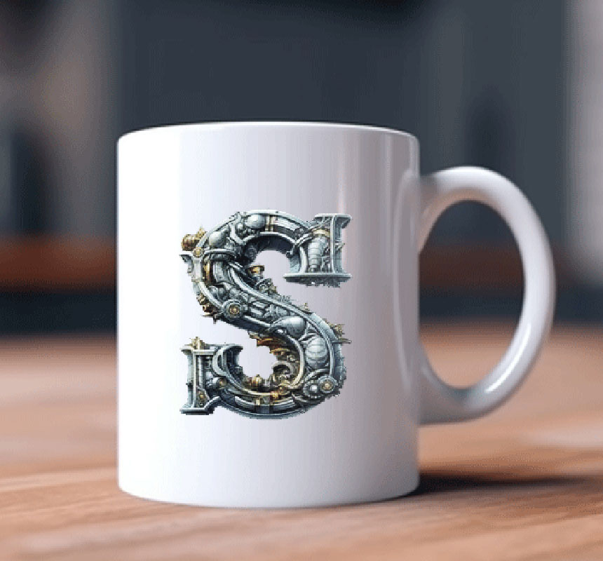 Alphabet Letter S Printed Coffee Mug