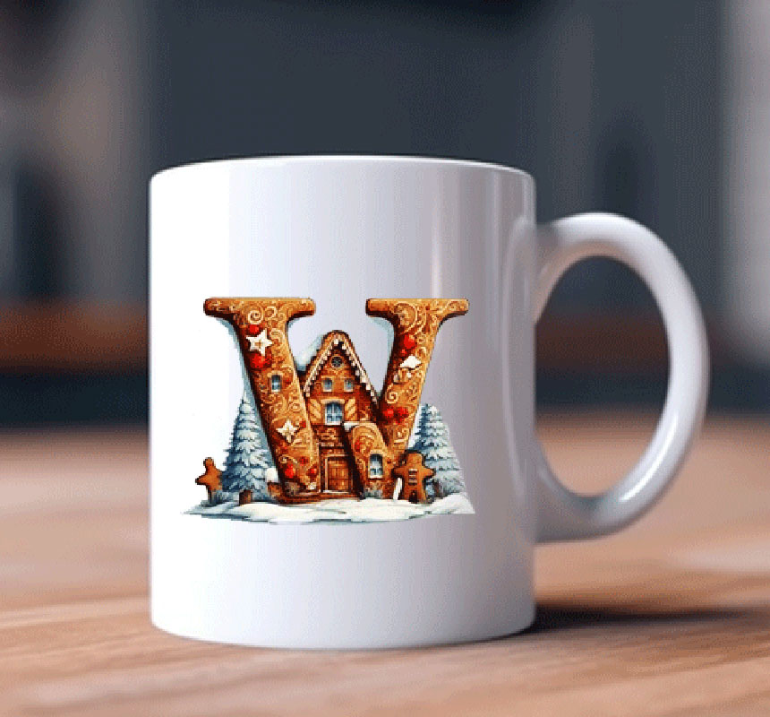 Alphabet Letter W Printed Coffee Mug