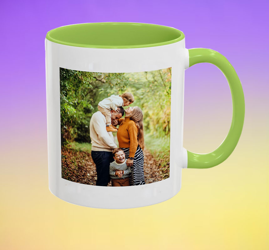 Personalised Green Coffee Mug with Photo