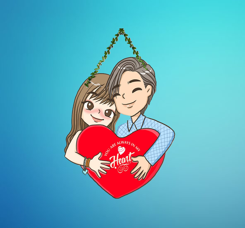 Cute Couple Wall Hanger for Home Decor 